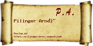 Pilinger Arnó névjegykártya